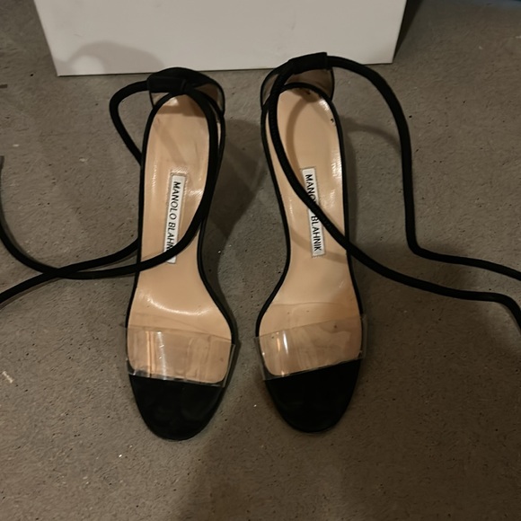 Manolo Blahnik Suede and PVC Sandal - Picture 5 of 7